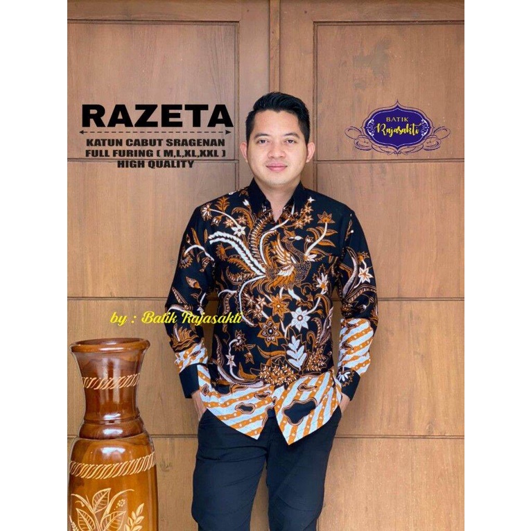 Kemeja batik PREMIUM pria terbaru batik pria panjang pendek motif kasual formal batik pesta RAZETA