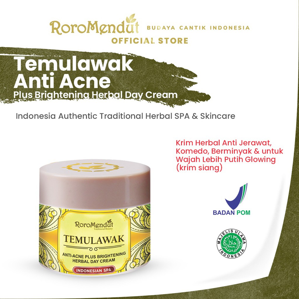 

Roro Mendut Temulawak Anti-Acne Plus Brightening Herbal Day Cream