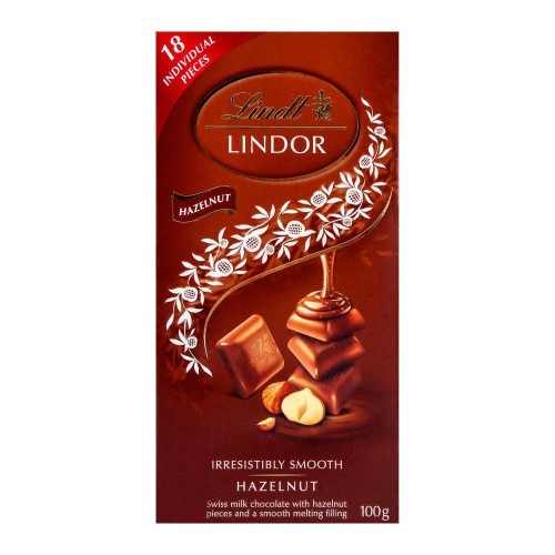 

LINDT LINDOR HAZELNUT CHOCOLATE 100 GR / COKELAT HAZELNUT / COKELAT IMPORT