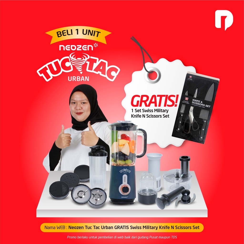 Neozen Tuc Tac Urban Blender Daging Blender Multifungsi Food Processor/Chopper/Blender MPASI GRATIS 