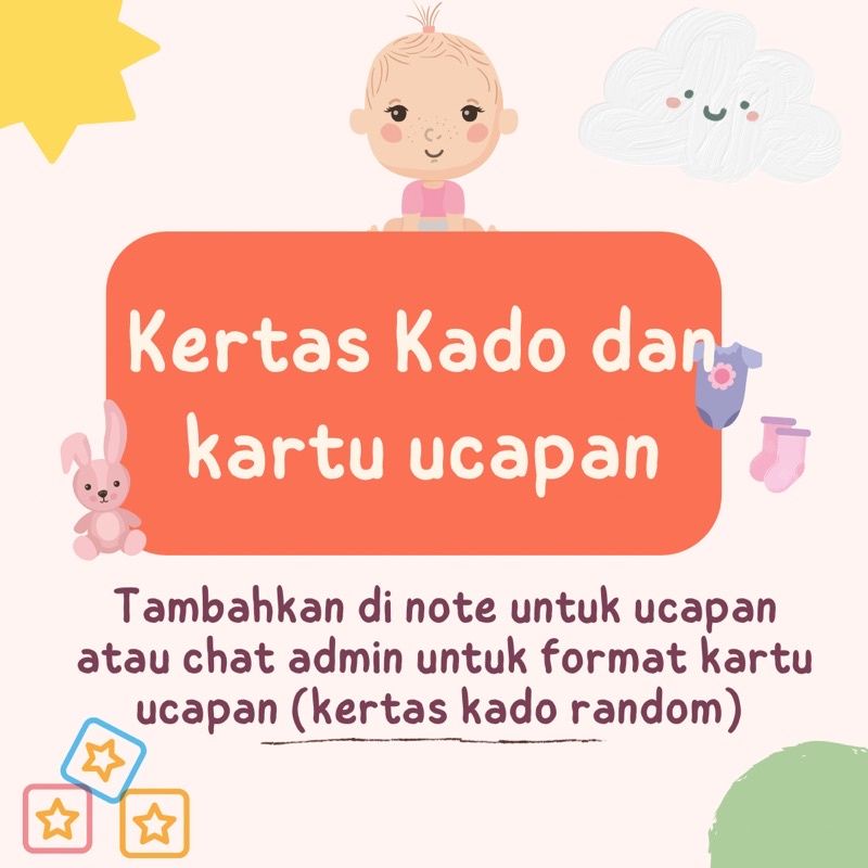 

Tambahan kertas kado dan kartu ucapan