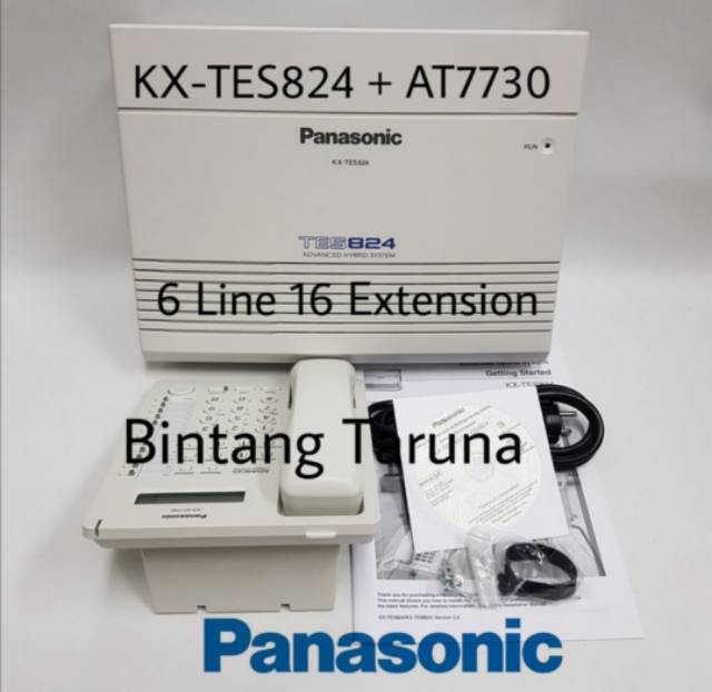 Pabx Panasonic KX-TES824 + Telepon KX-AT7730 (6 Line 16 Ext)