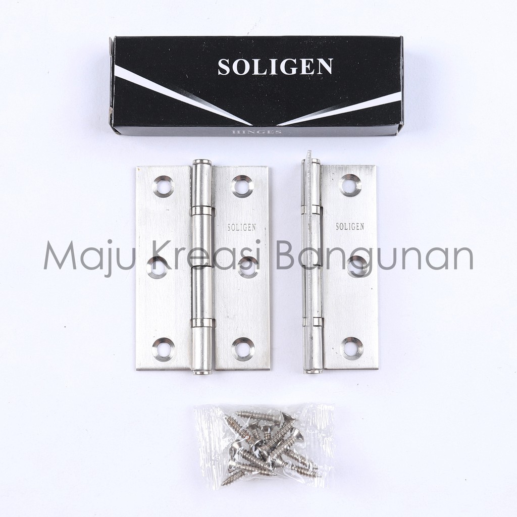 Engsel Tipis SOLIGEN 2&quot; 2,5&quot; 3&quot; Stainless Steel Lemari 2.5 Inch Inci 2Inch 2,5Inch 3Inch Kecil Mini