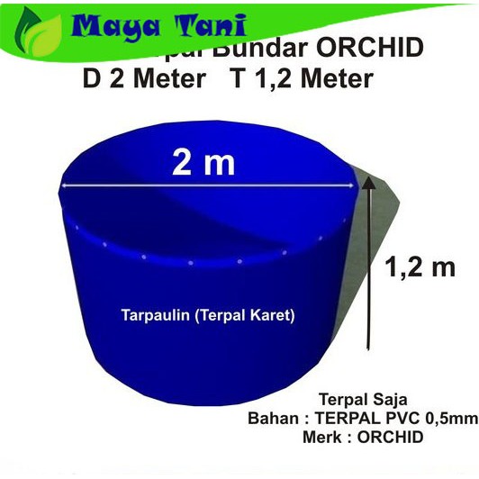 Kolam Terpal Bundar ORCHID Diameter 2 M Tinggi 1.2 M