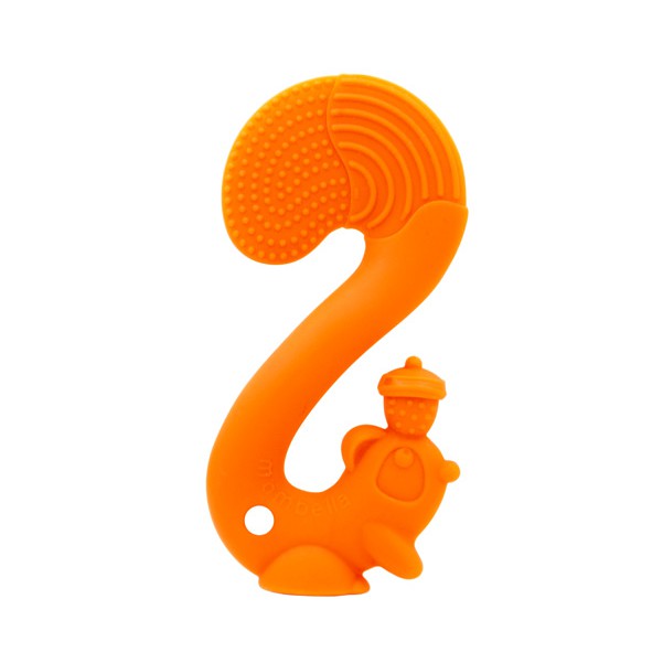 [PROMO] Mombella Squirrel Soothing Teether Mainan Gigitan Tupai Bayi Orange