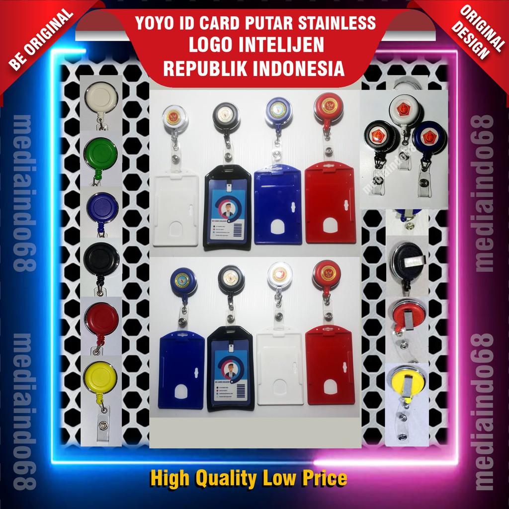 

YOYO GANTUNGAN ID CARD PUTAR STAINLESS-LOGO INTELIJEN