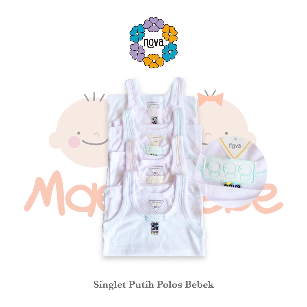 [Size NB-SML] Nova Baby Singlet Putih Polos Bebek Kaos Dalam Bayi