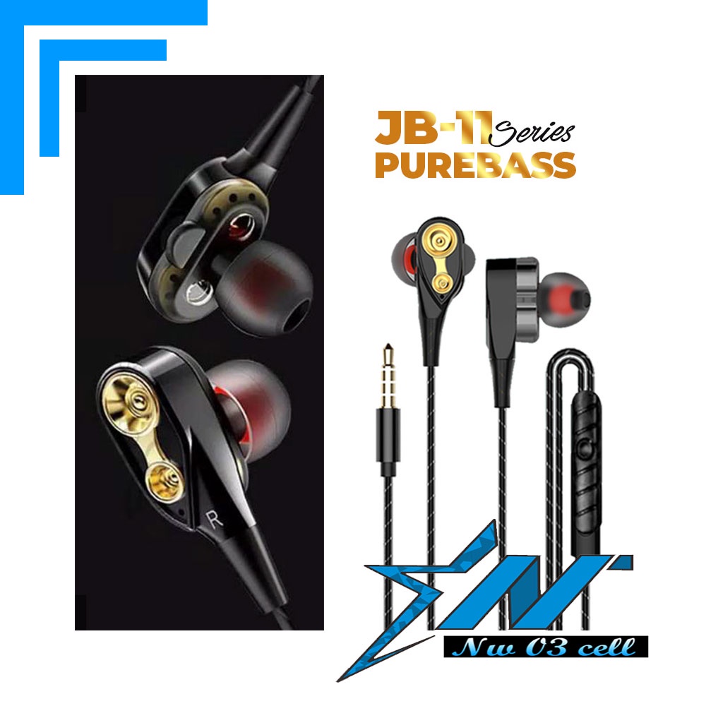BUY 1 GET 1 FREE Headset JBL JB-11 JB11 Handsfree JBL 100% BASS 100% RANDOM