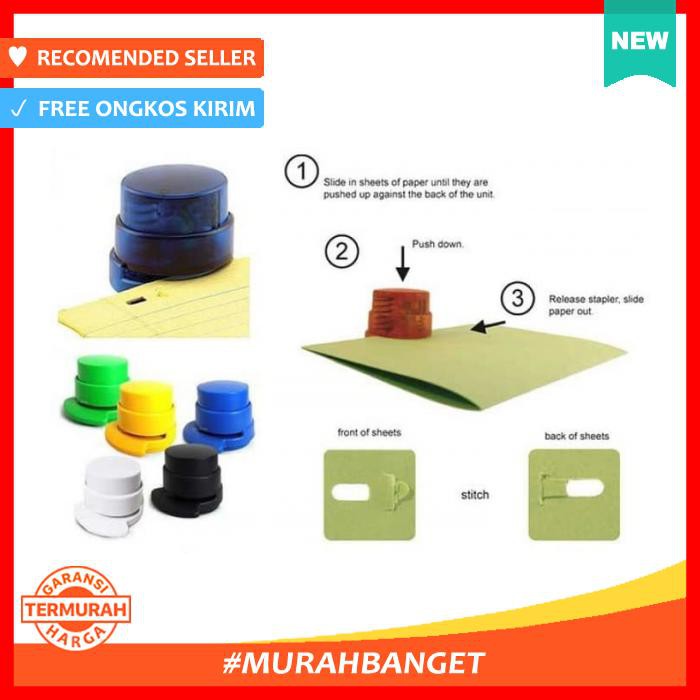 

Staples - Magic Stapler Steples Unik Praktis Tanpa Isi Red - Pengikat & Perekat