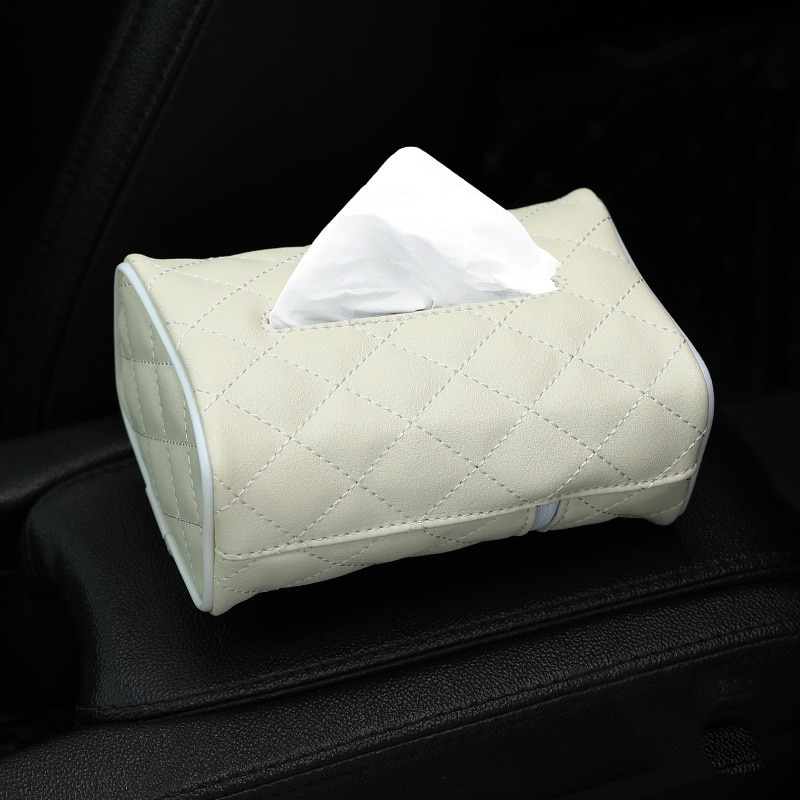 Tissue Box PU Leather Car Tissue Box Tempat Serbet Sun Visor kotak Penyimpanan Gantung Untuk Jok Belakang Mobil Gantung Paper Holder kotak tisu kereta