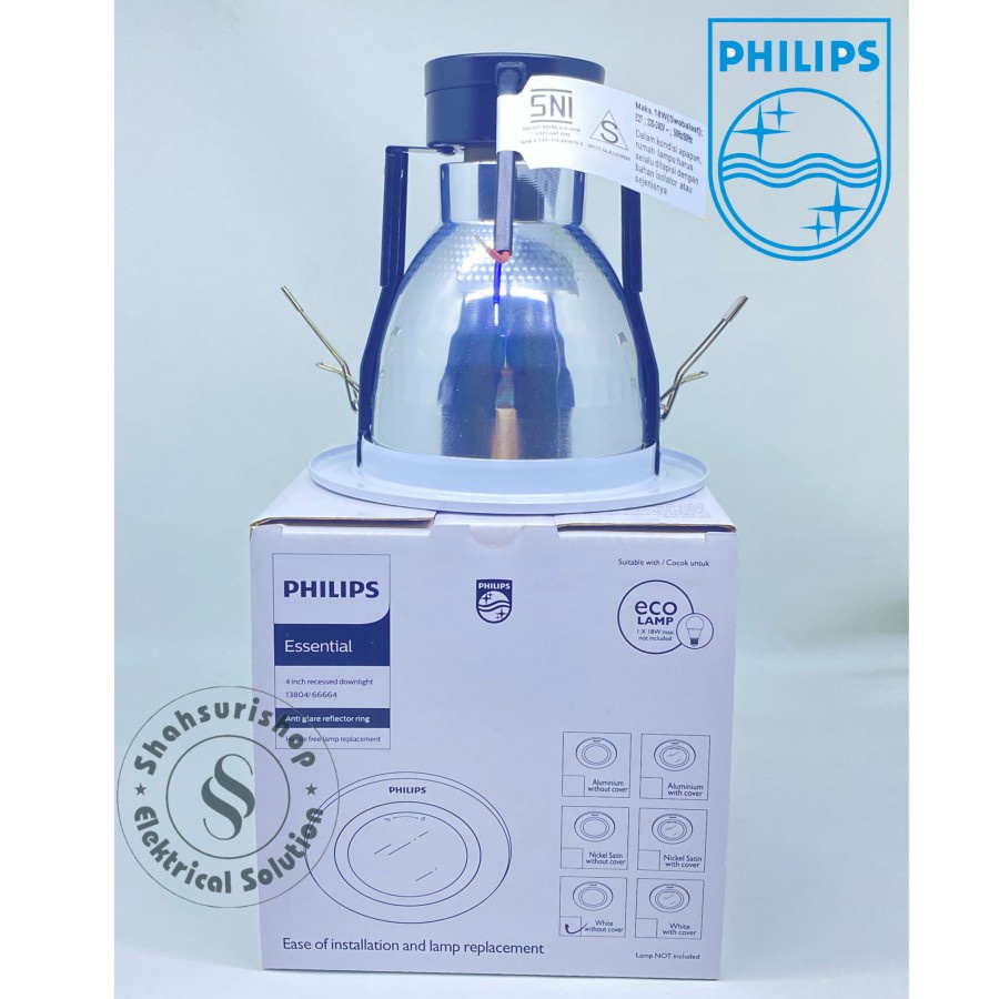 PHILIPS DOWNLIGHT RECESSED WHITE 66664 4 INCH 4&quot; PUTIH MAX 18 WATT