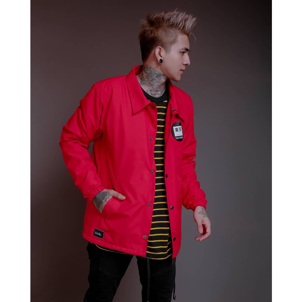 Coach Jacket ZADE Full Red Toky0  Original Distro Limited Edition