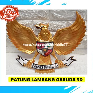 Jual Pajangan Dinding Garuda Pancasila Dimensi Fiber Hiasan Dinding Logo Burung Garuda Gold