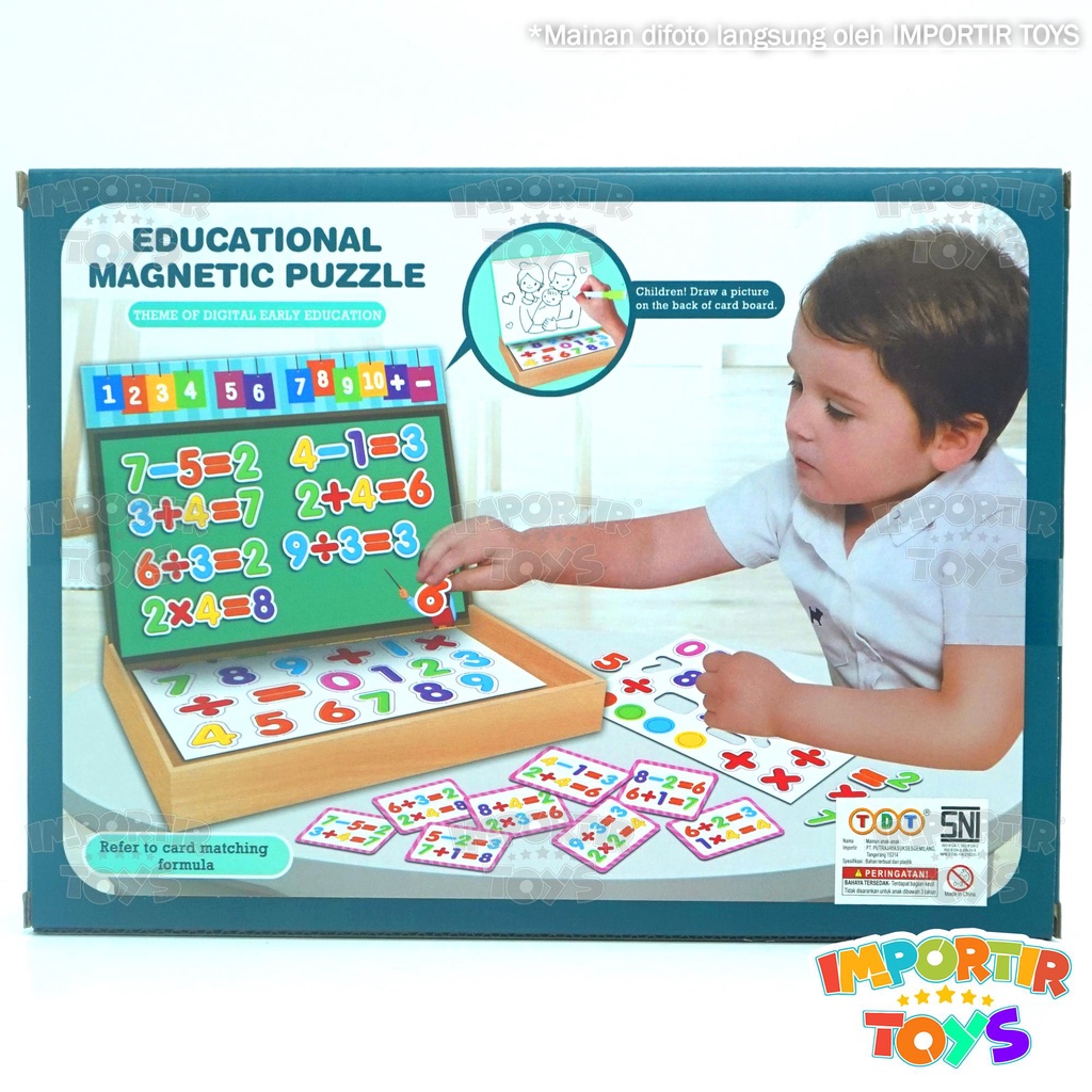 Mainan Edukasi Anak Puzzle Kayu Wooden Magnet Game Toys Kid