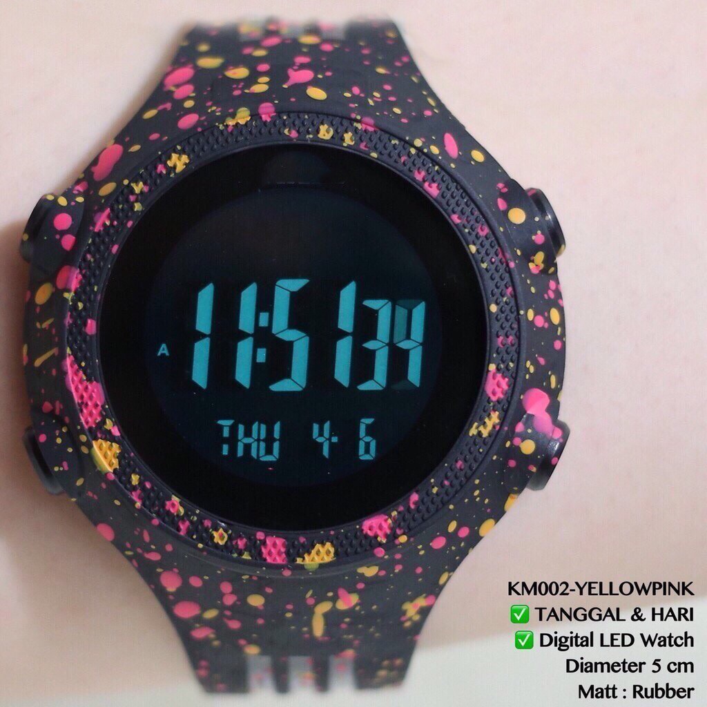 ✅ COD Jam tangan pria wanita ORIGINAL ANTI AIR digital watch LED dengan stopwatch alarm KM002