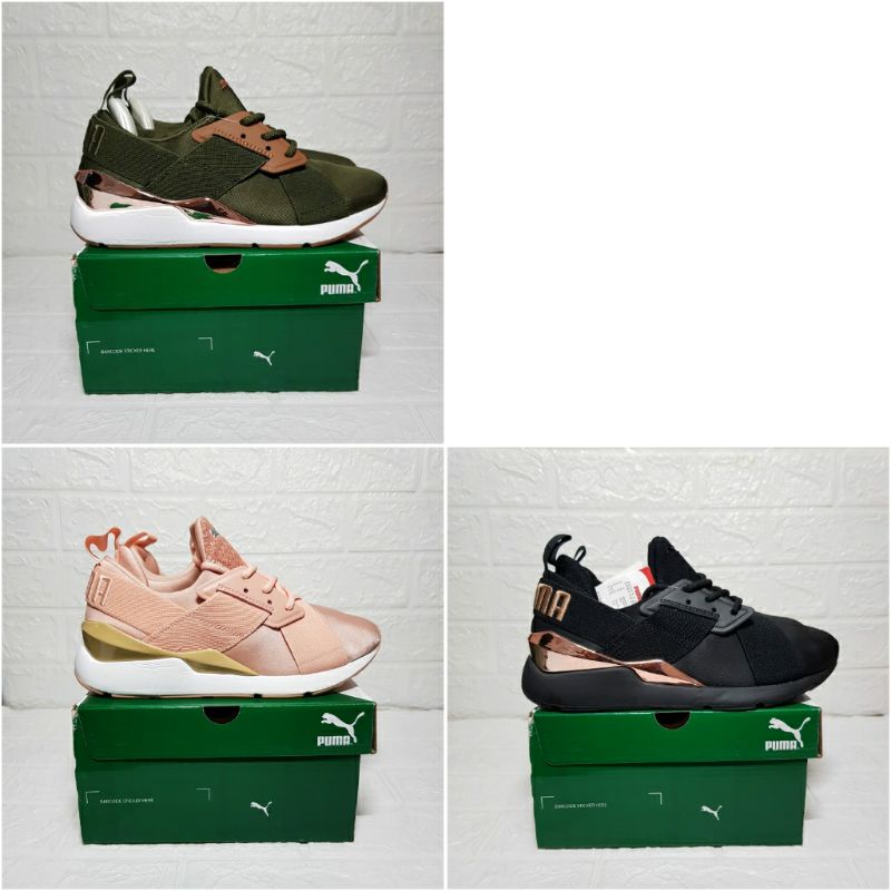 PUMA MUSE SATIN OLIVE GREEN ORIGINAL PREMIUM