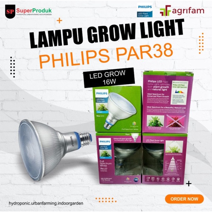 Lampu Tanaman Hidroponik Indoorgrowing Lampu Grow light Philips Par 38