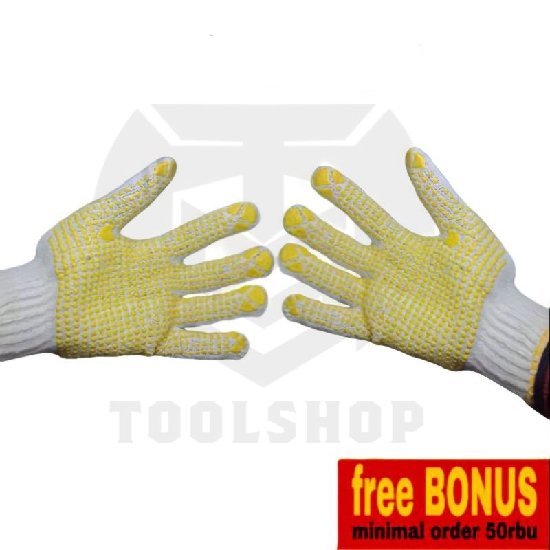 Sarung Tangan Bintik Anti Slip Sepasang Sarung Tangan Kerja Grip Gloves