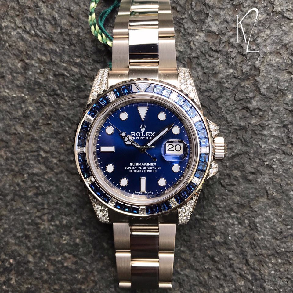Limited Watch Submariner Diamond Rolex. Silver Blue Automatic Japan Technology Shappire Glasess