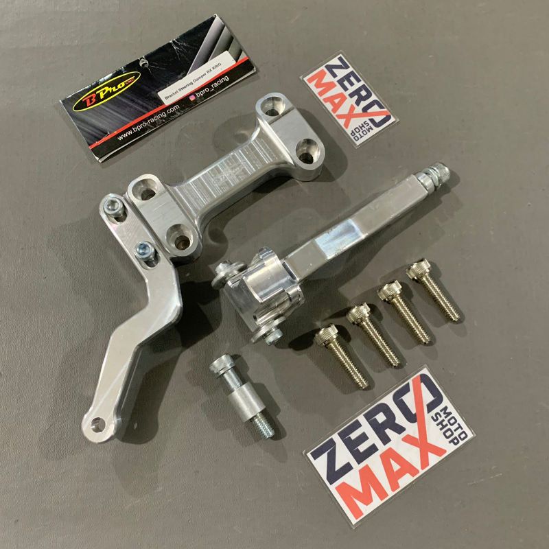 Bracket Breket Steering Damper Stabilizer Stang BPRO Original RX King RXKing Silver