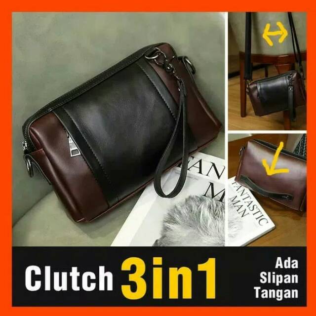 TAS TANGAN PRIA IMPORT BLACK KEREN BANGET