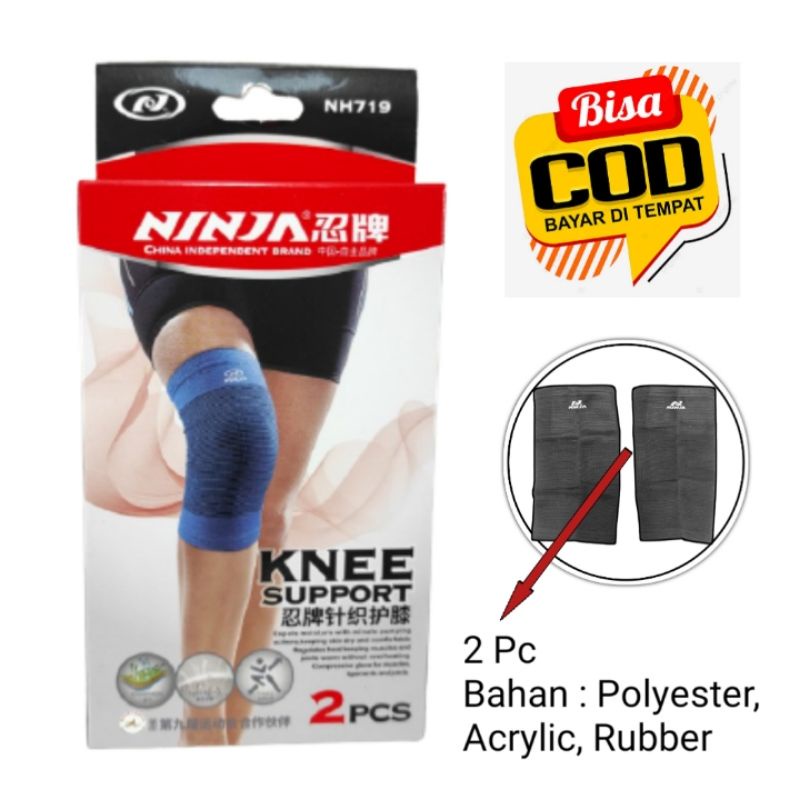 Knee Support Ninja NH 719 Deker Pelindung dan Penyangga Lutut Kaki / Engkel Lutut