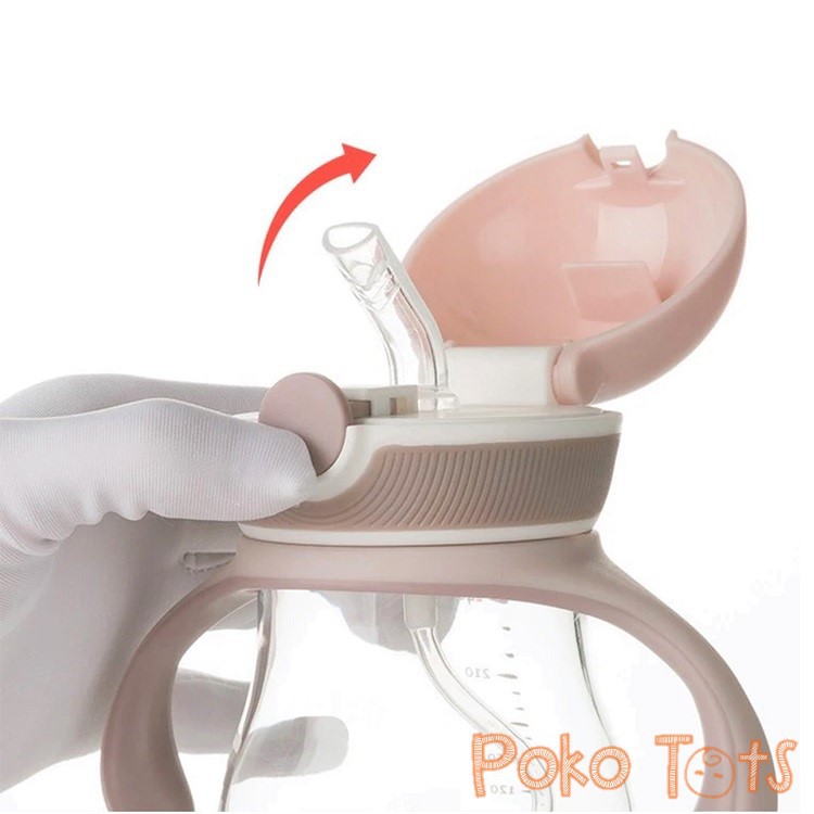 BabyQlo Baby Sippy Cup with Straw 360 Degree 260ml Botol Minum Sedotan 360 Derajat