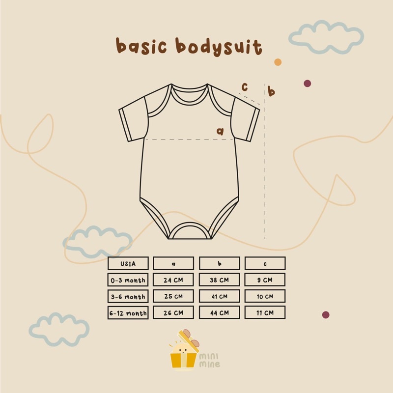 Minimine - Basic Bodysuit / jumper romper bayi / bodysuit baby / baju tidur bayi / baju bermain bayi / sleepsuit / playsuit