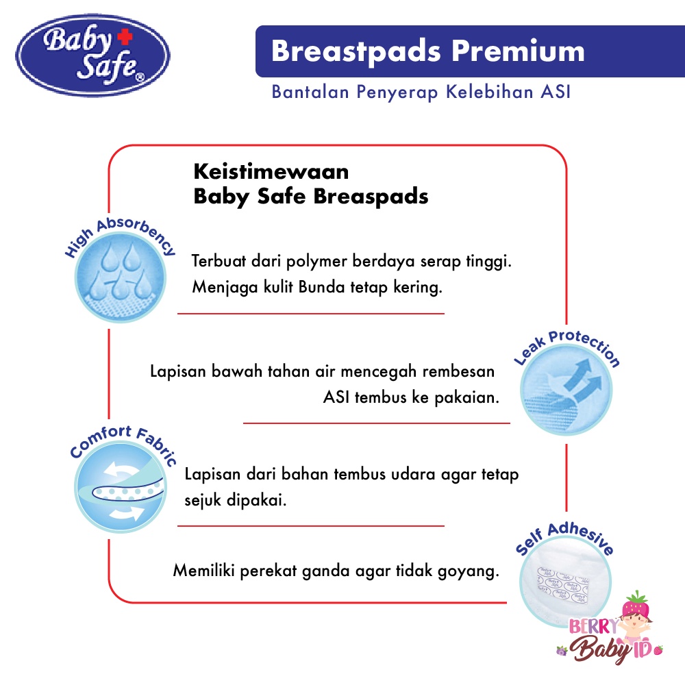 Baby Safe Breastpad Breast Pads Padding Bra Menyusui isi 56 BBS027 Berry Mart