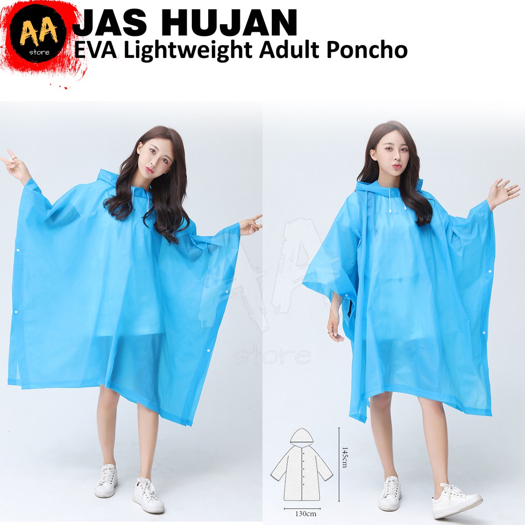 Jas Hujan Ponco/Poncho/Kalong/Kelelawar Vinyl  Pria Wanita Dewasa EVA