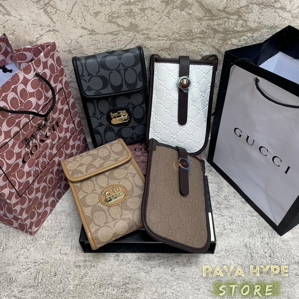 Tas Selempang GUCC1 Coach Model Camera FULLSET / Phone Bag Tas Kulit Dompet Panjang