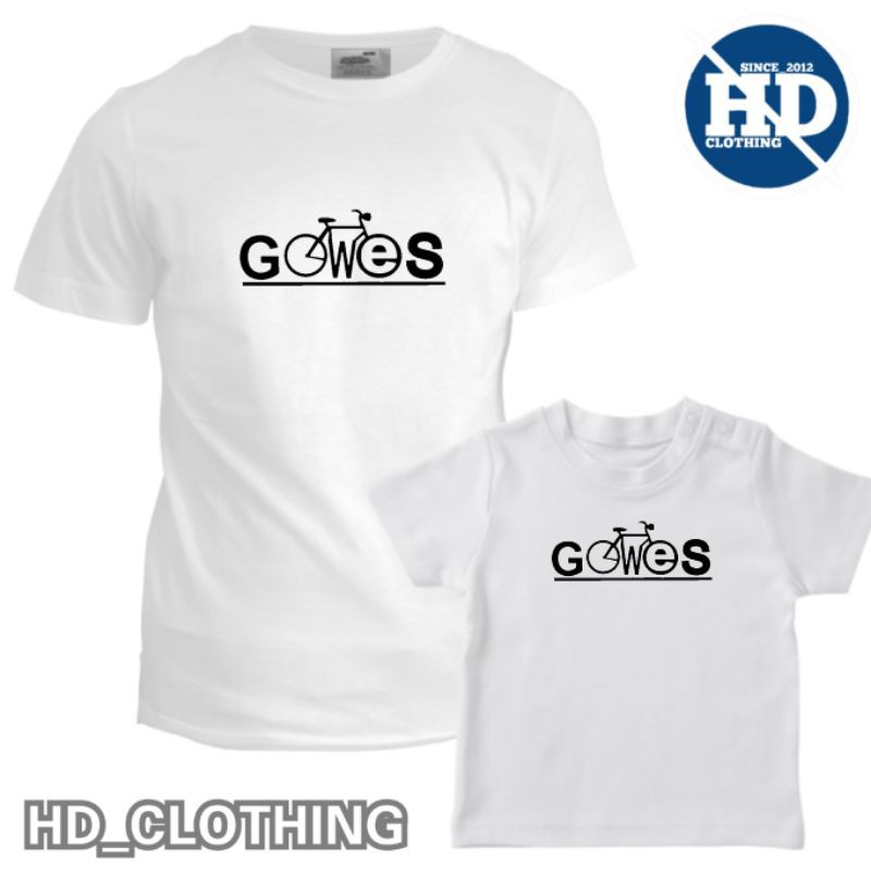 kaos sepeda gowes anak dan dewasa warna putih