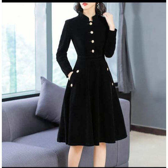 QUEEN FASHION - DRESS CBA 565 / DRESS WANITA / BLACK / TERBARU