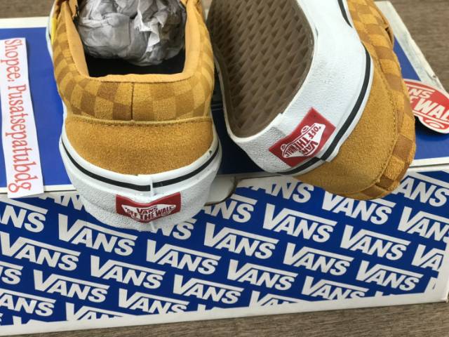 OBRAL VANS PREMIUM SLIP ON CHECKERBOARD BANANA YELLOW WAFFLE ICC