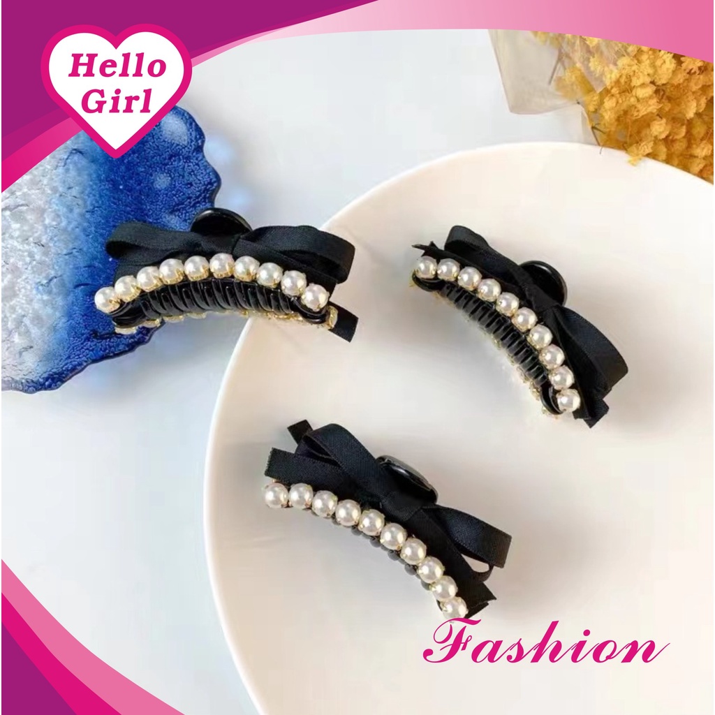 (Hello Girl)F56 INS Korean Mutiara kecil Acrylic Hair Claw Clip girl Women Fashion  Hairpin Import