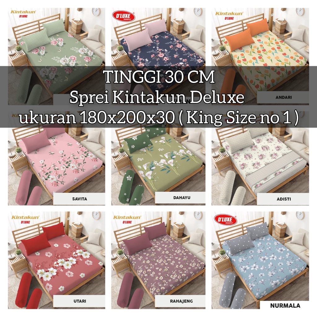 SPREI KINTAKUN TINGGI 30 CM UKURAN 180X200 / SPREI KINTAKUN DELUXE 180X200 TINGGI 30 CM
