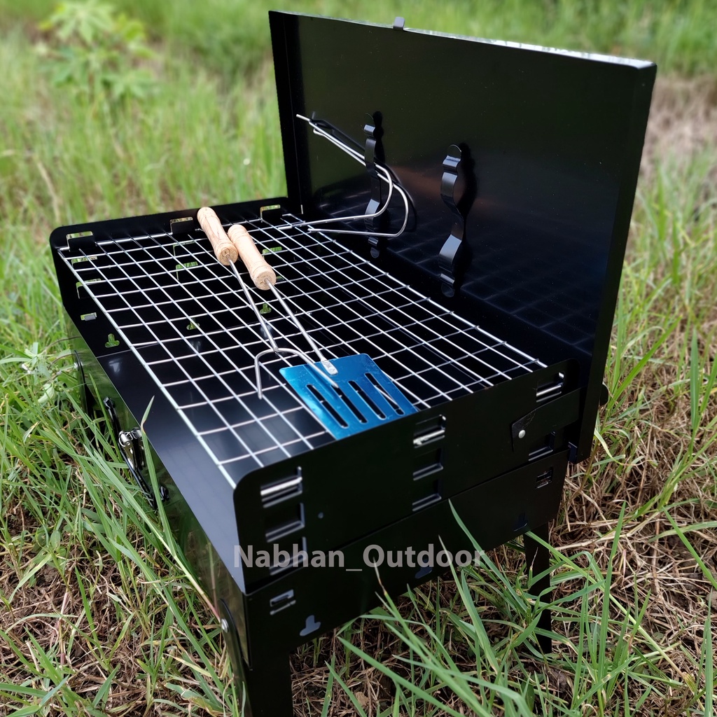 Alat Panggang Portable - Alat Panggang Arang BBQ Outdoor - Set alat Panggang Lipat