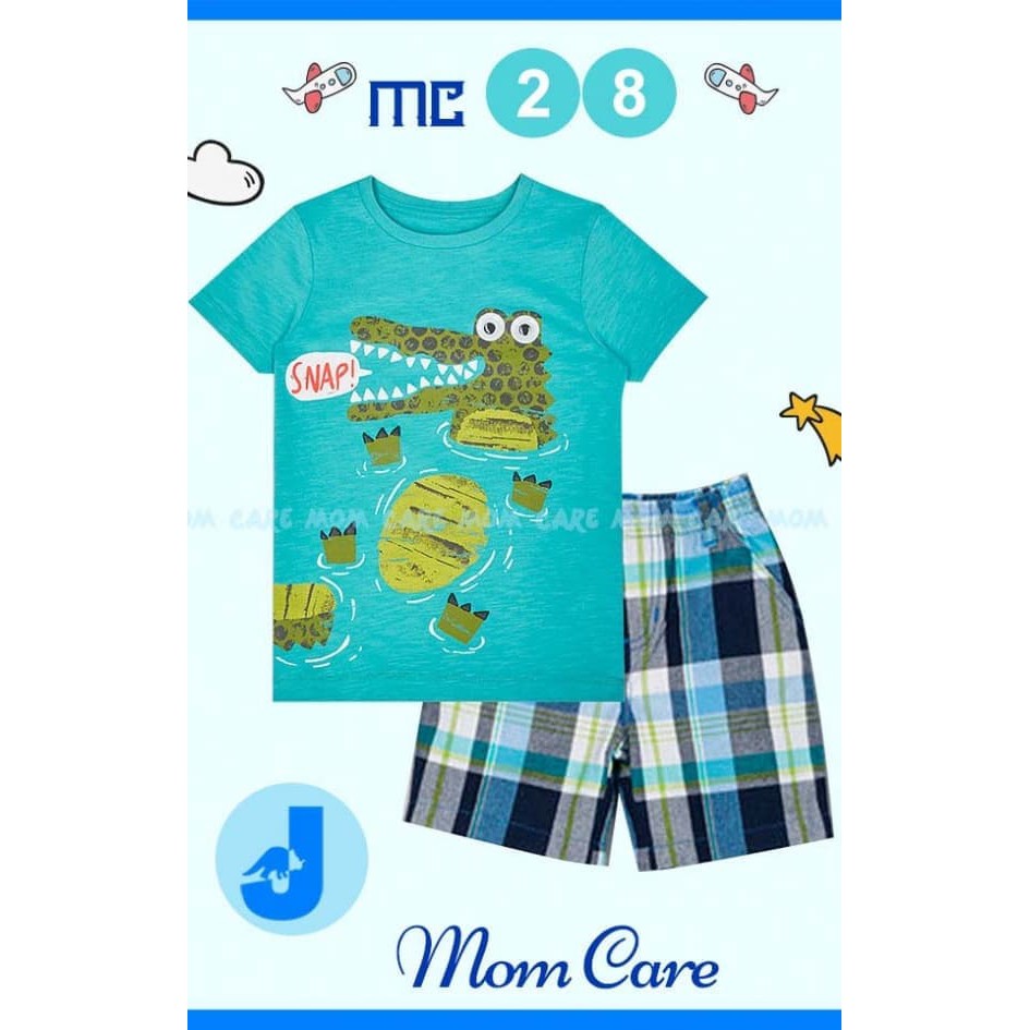 Baju Setelan Anak Laki Cowok MC 28 Kaos Crocodile Tosca Celana Kotak
