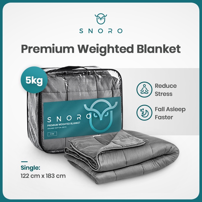 Snoro Selimut Berat Weighted Blanket 5 kg Bahan Microbeads Kaca Premium