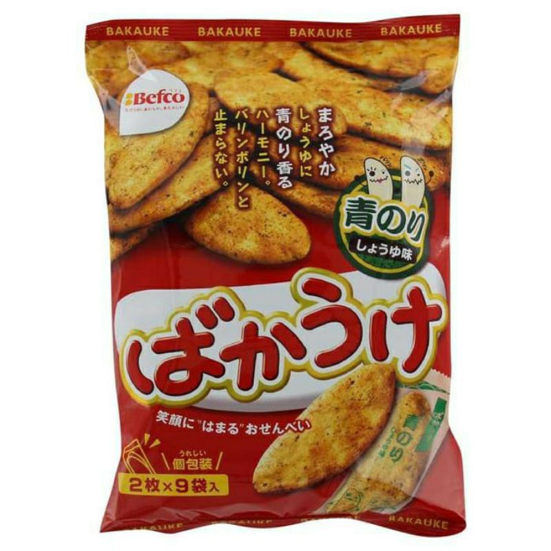 

Befco Rice Crackers 18 Mai Bakauke Aonori 12x100g Snack Japan Snek Kreker Jepang Seaweed Rumput Laut
