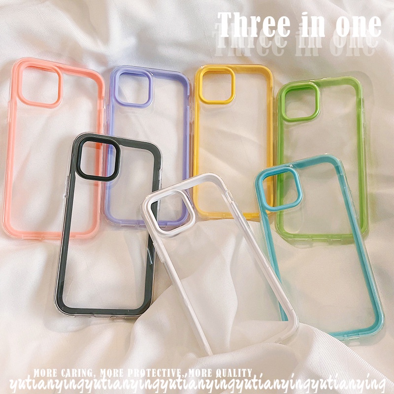 3in1 Soft Case Warna Polos Mewah Untuk Samsung A32 A12 A11 A20 A52 A52s A31 A30 A02s A13 A53 A03s A03 A72 A33 A22 A50s A30 A20s A51 A50s