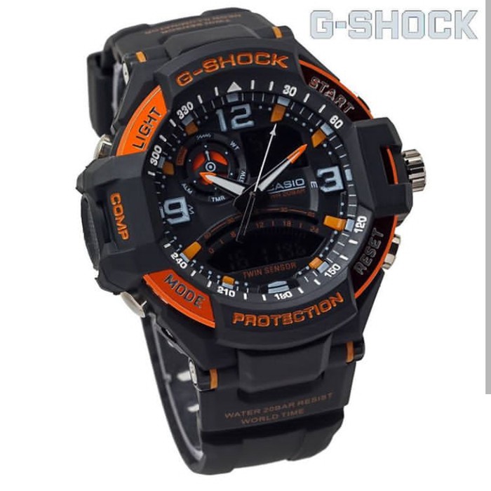 MURAH MERIAH G SHOCK GA 1000 GSHOCK GA1000 PESAWAT LIST OREN   Orange Diskon
