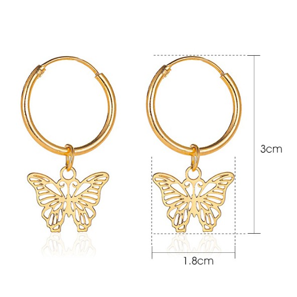 Anting Kupu-Kupu Manis Sederhana Anting Klip Guntingan Prancis Anting-Anting Aksesoris Fashion