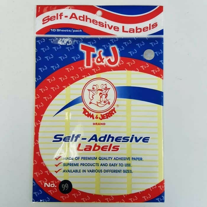 

tulis-alat-paket- label t&j / self adhesive no. 99 isi 10 lb -paket-alat-tulis.