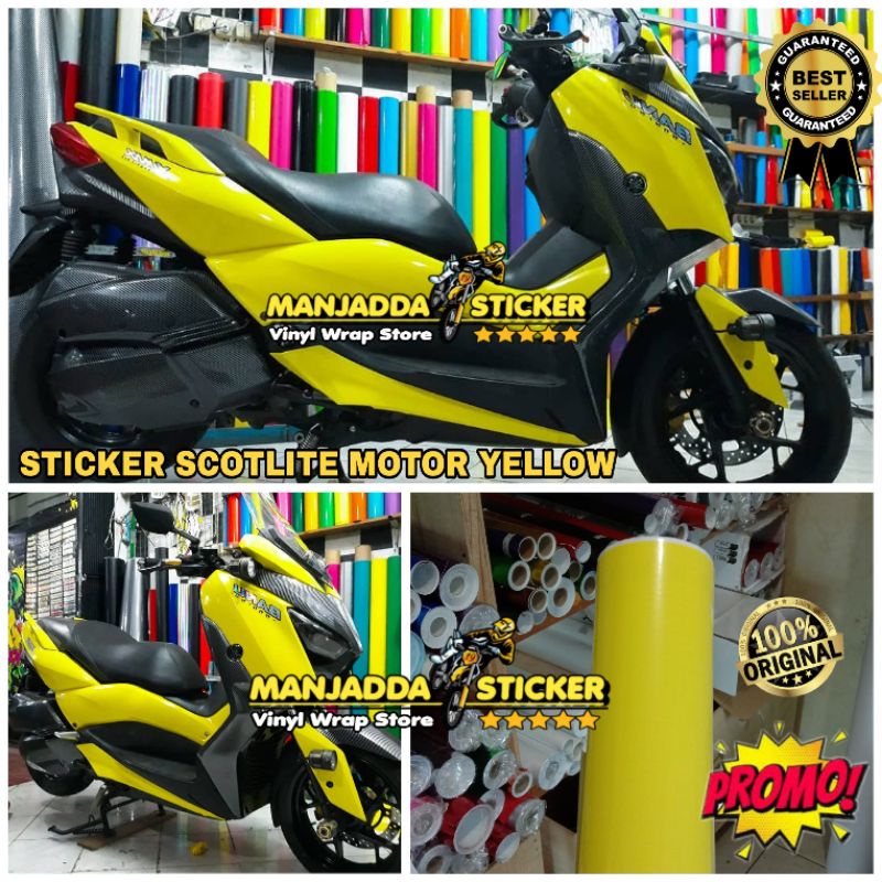 Stiker Skotlet Motor Stiker Motor Warna Kuning