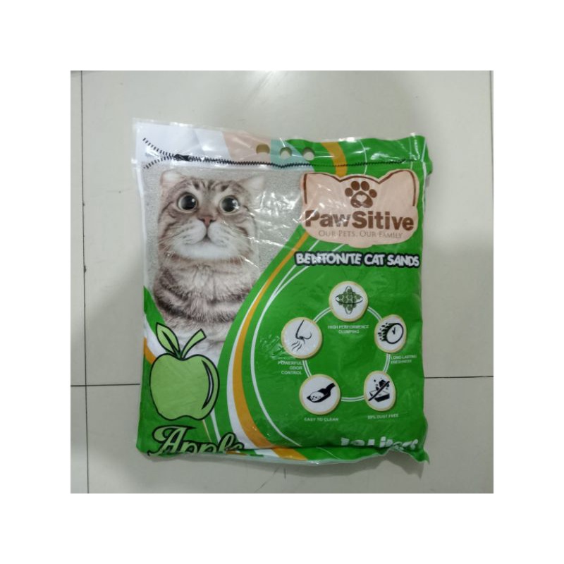 Pasir Kucing Pawsitive 10Liter Promo (Go-jek only) pasir kucing gumpal bentonite catsand