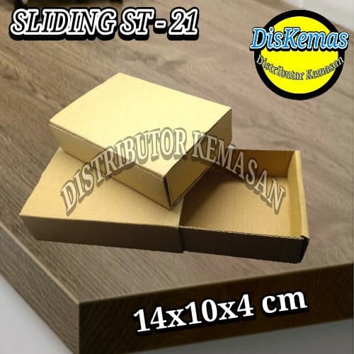 

KOTAK KARDUS SLIDING ST-21 COKLAT POLOS 14x10x4 cm BOX AKSESORIS