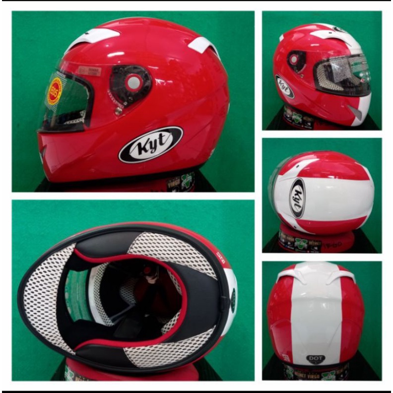 KYT HELM C4 MOTIF RED WHITE HELM LEGENDARIS TERMURAH