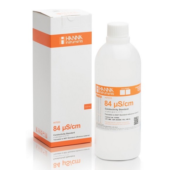 Hanna - HI7033L 84 µS/cm Conductivity Standard (500mL Bottle)