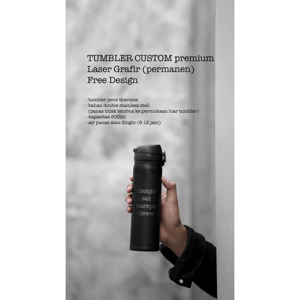 TERMOS TUMBLR CUSTOM Premium | Grafir nama, logo siluet